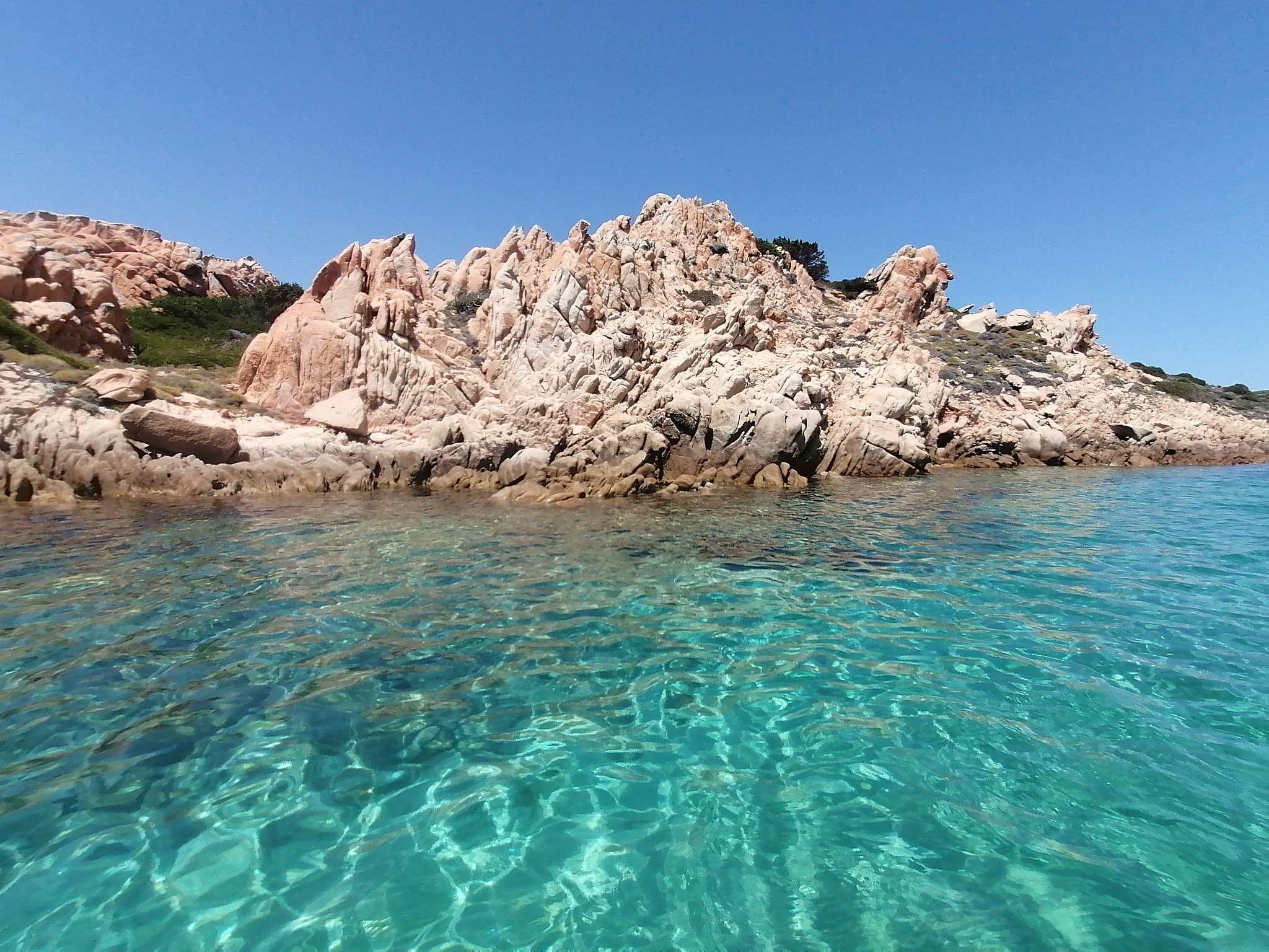 Granite and clear water at Razzoli